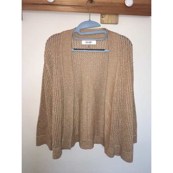 NWOT Gold Open Knit Cardigan - Picture 1 of 3
